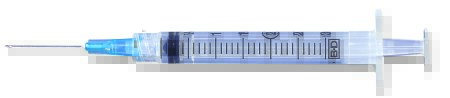 Syringe 3cc with Hypodermic Needle PrecisionGlide™ 3 mL 21 Gauge 1 Inch Detachable Needle Without Safety (100/BX 8BX/CS) by BD  ID 309575